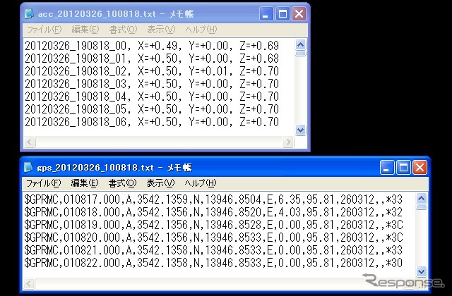 キャストレード ドライブレコーダー CJ-DR450 専用ビュワーソフトからログを抽出