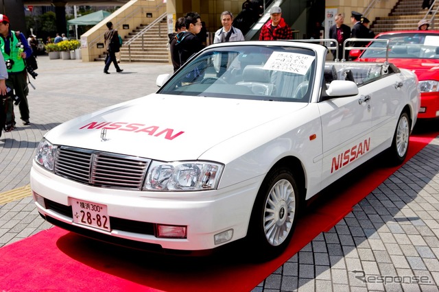 東京・品川に集結したダットサンなどの旧車45台。午後には街をパレード走行した。