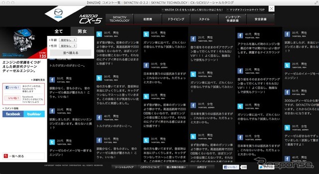 マツダの公式ウェブサイト
