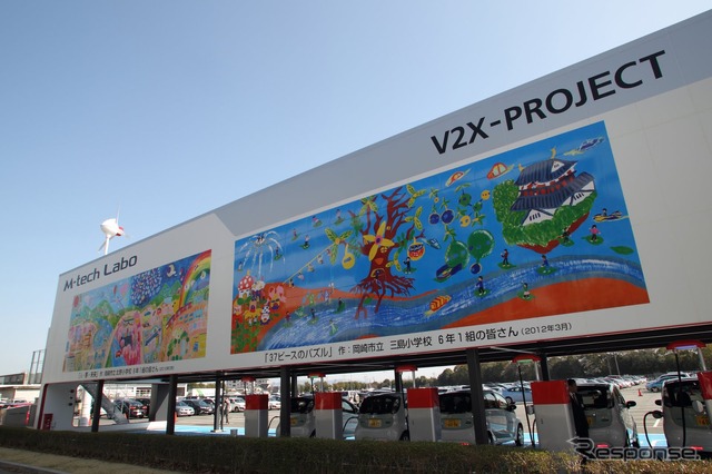 三菱岡崎工場で行なわれたV2Xプロジェクトの発表会