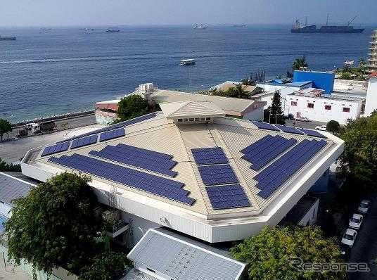 モルディブに設置した太陽光発電システム