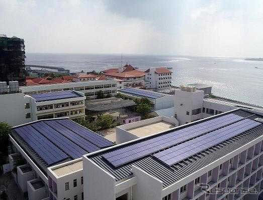 モルディブに設置した太陽光発電システム