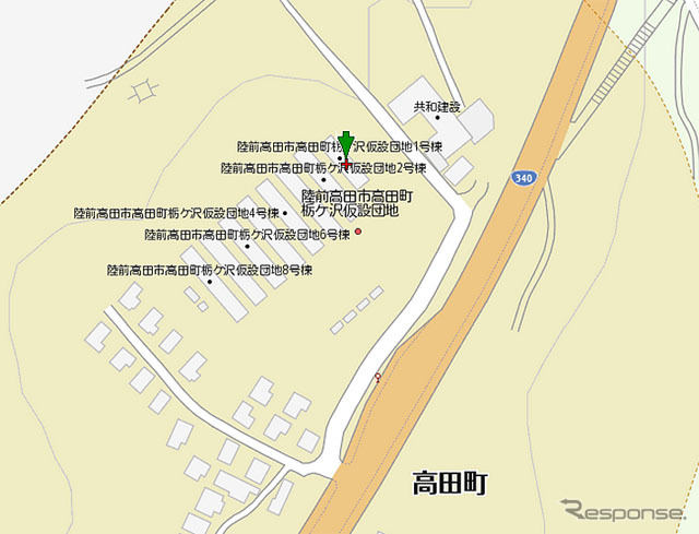 マピオン 仮設住宅を地図上に掲載