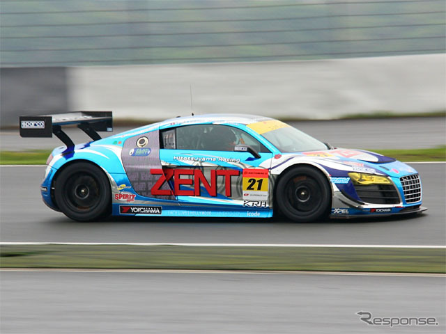 SUPER GT300に参戦中のレーシングカー『Hitotsuyama Racing #21 ZENT Audi R8 LMS』