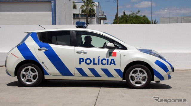 ポルトガルの公共治安警察に配備された日産リーフのポリスカー
