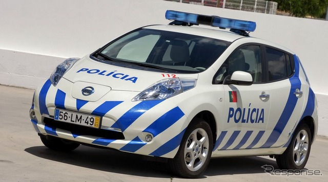 ポルトガルの公共治安警察に配備された日産リーフのポリスカー