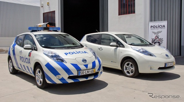 ポルトガルの公共治安警察に配備された日産リーフのポリスカー