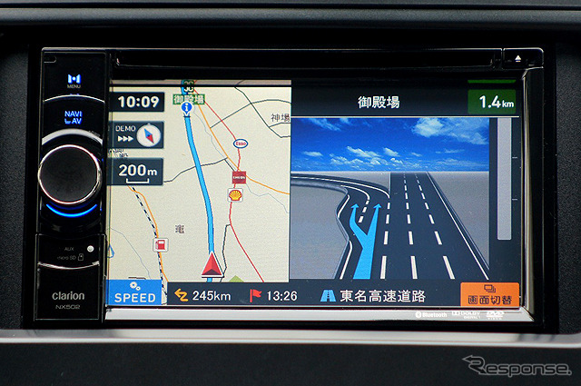 高速道路はレーンガイドに対応。御殿場からは新東名へ向かってみましょうか。