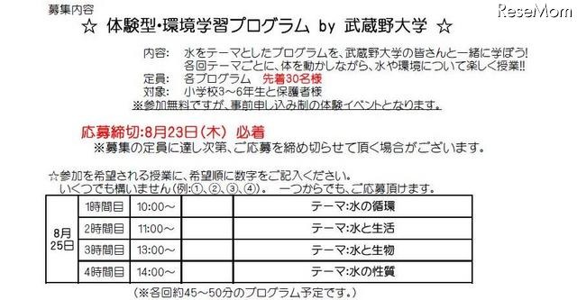 環境学習プログラム内容