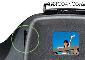 「FinePix SL300」の電子ビューファインダーと「視度調整ダイヤル」