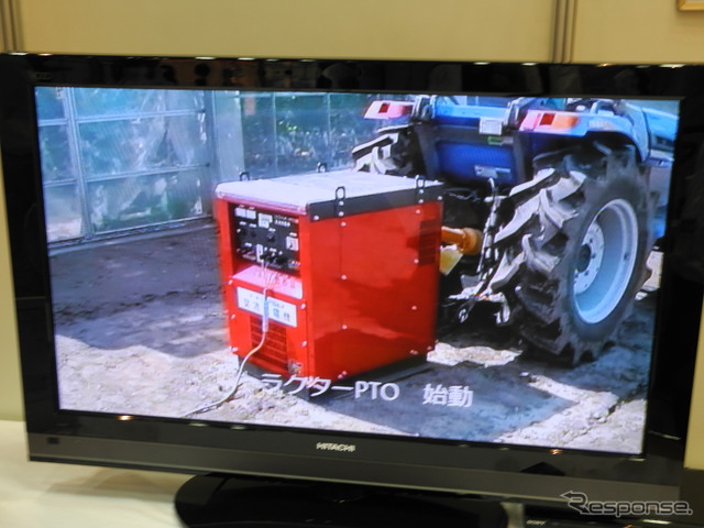 【植物工場展12】トラクターで駆動する発電機、生産追いつかず