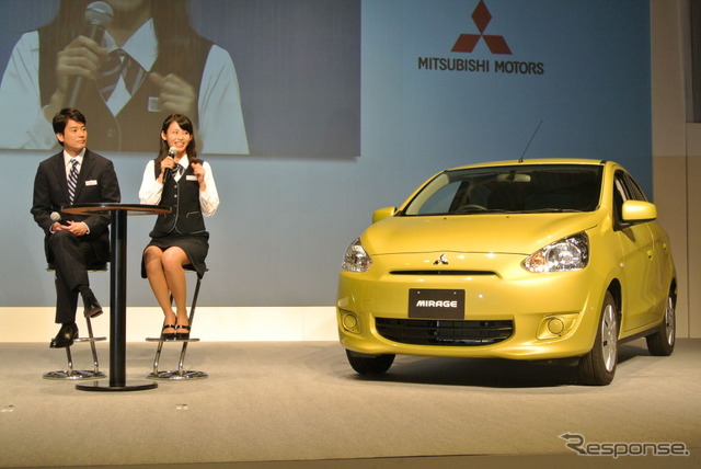 三菱自動車 新型ミラージュ発表会