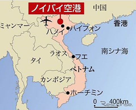 ベトナム・ノイバイ空港の位置