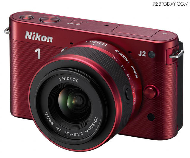 「Nikon 1 J2 標準ズームレンズキット」レッド