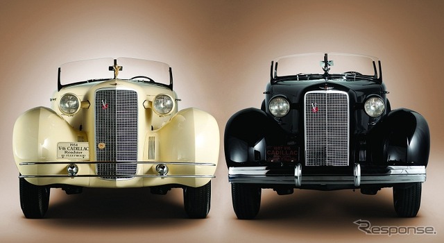 1934年型ランブルシート付きロードスター(モデル5802)と1937年型フェートン(モデル5859)