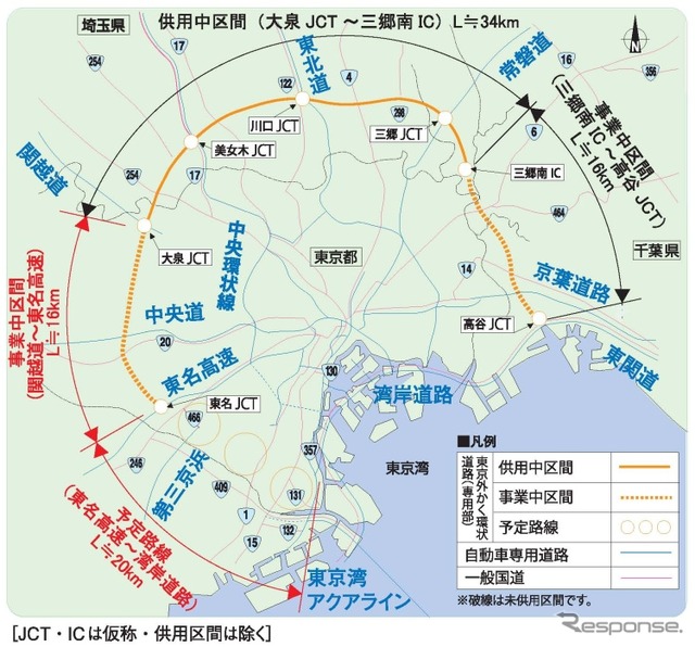 東京外かく環状道路、関越～東名が本格着工へ…9月5日着工式