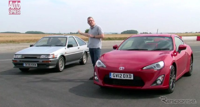 AE86型カローラレビンとトヨタ86(欧州名:GT86)の比較テスト映像を公開した英『AutoEXPRESS』