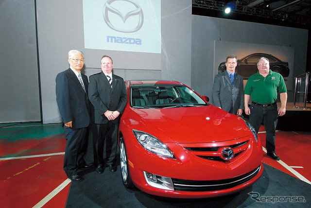 2008年7月、AAIで北米向け仙台Mazda 6の生産を開始したときのセレモニー