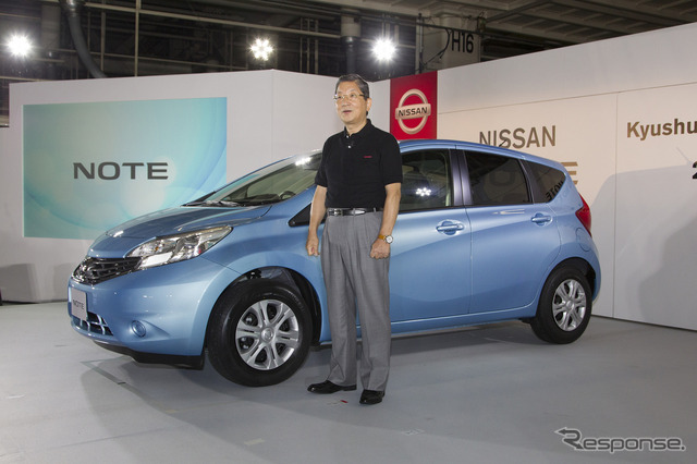 日産自動車九州(福岡県苅田町)で開いた新型『ノート』の発表会
