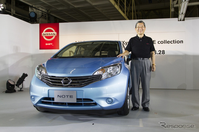 日産自動車九州(福岡県苅田町)で開いた新型『ノート』の発表会