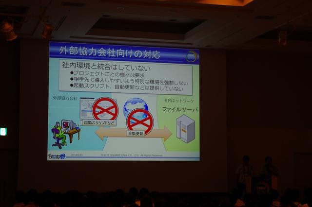 外部会社に向けた対応:自動更新等の機能無し