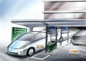 車両向け非接触充電のイメージ 