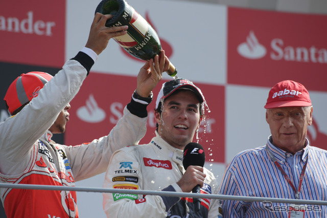 2012年イタリアGPで2位表彰台に上ったザウバーのペレス