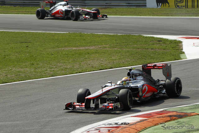 2012年イタリアGPで優勝したルイス・ハミルトン(マクラーレン)