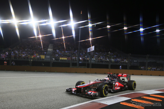 マクラーレンのジェンソン・バトンは予選4位(2012年シンガポールGP)