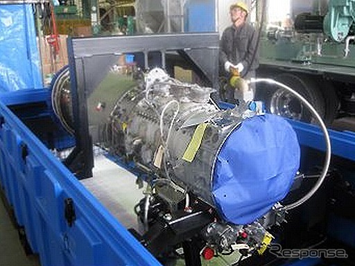 3600kW移動電源車に搭載されているガスタービン