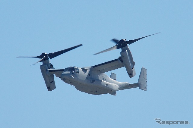 岩国基地で離着陸訓練を行う『MV-22 オスプレイ』