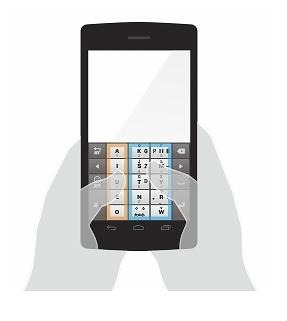 両手で入力する場合の使い方