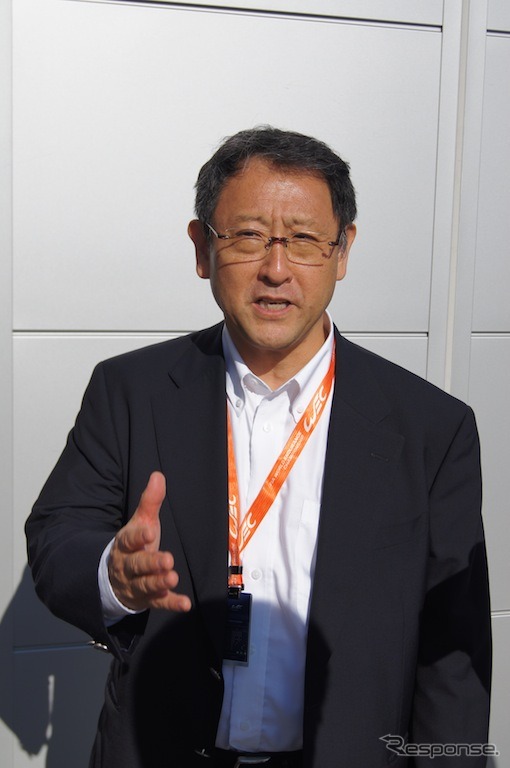 13日、富士スピードウェイに訪れたトヨタ・豊田章男社長
