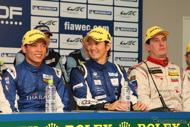 LMP2クラスで優勝した中野信治