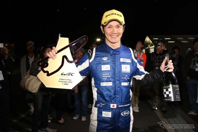 LMP2クラスで優勝した中野信治