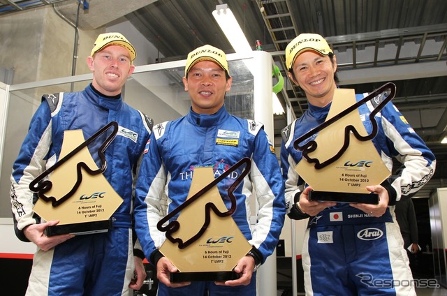 LMP2クラスで優勝した中野信治