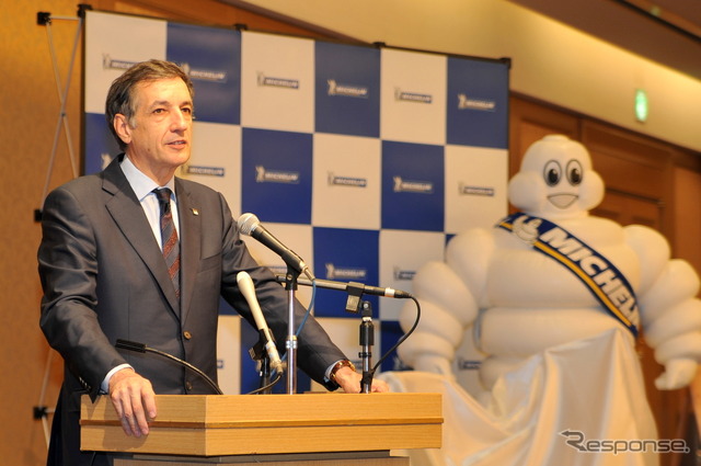 日本ミシュランタイヤ代表取締役社長のベルナール・デルマス氏