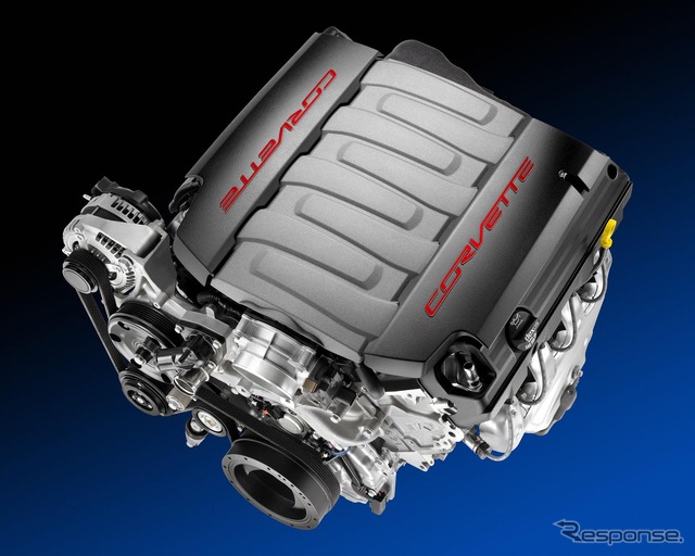 新型シボレー コルベットに搭載される新開発6.2リットルV型8気筒ガソリンエンジン