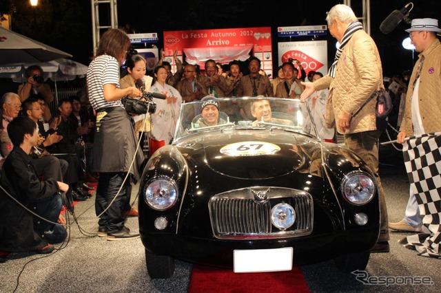 MG・A(1956)ドライバーはパンツェッタ・ジローラモ氏、ナビは桐島ローランド氏