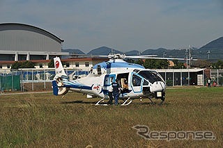 赤穂市に到着し救援物資を搬出