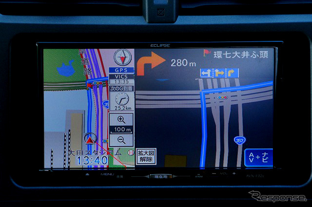 交差点拡大図は「ただ縮尺を変えた地図を出す」のではなく、専用デザインのものを表示。
