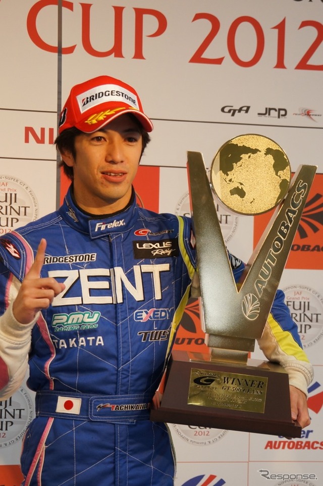 立川選手、GT500クラス第2レースでは、中嶋選手を抑え優勝した