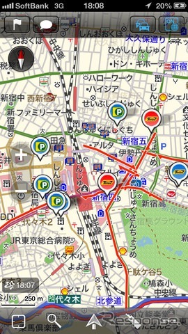 iOS向けナビアプリ MapFan＋