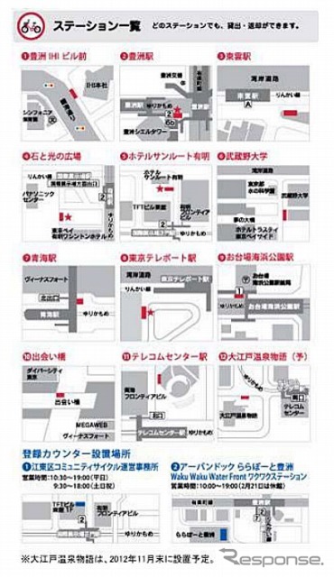NTTドコモ・東京都江東区でコミュニティサイクルサービスを開始