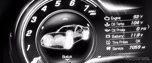 新型シボレーコルベットに採用されるデジタルメーター