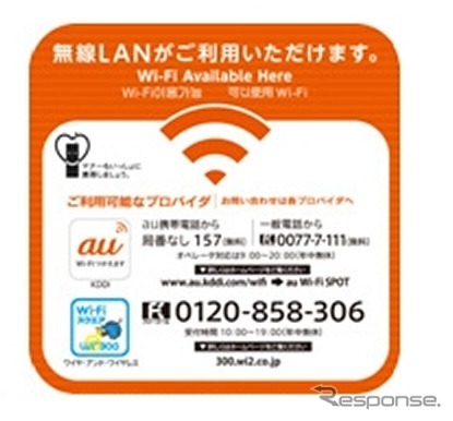 利用可能な場所に貼られるステッカー