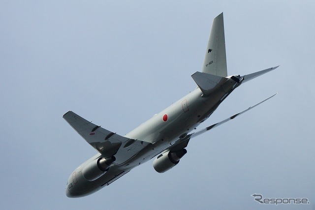 航空自衛隊の空中給油機、KC-767。旅客機のボーイング767がベースとなっている。