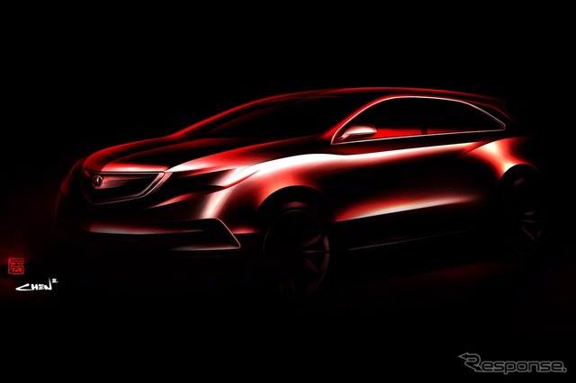 新型アキュラ MDX プロトタイプの予告スケッチ