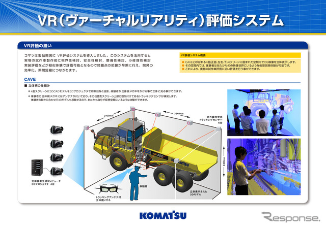 コマツ、バーチャルリアリティ装置「4面VRシステム」を茨城工場に導入