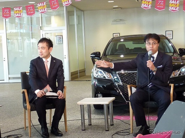トヨタ秋山主査（右）と山口社長